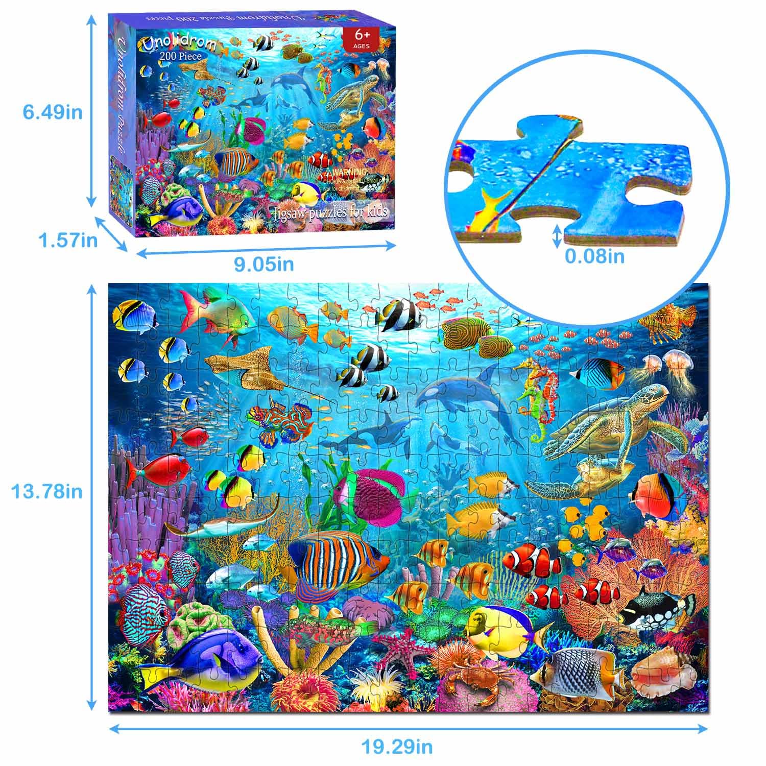 Amazon.co.jp: 6~8歳~8歳~10歳の子供向けパズル - 海洋水中世界 200